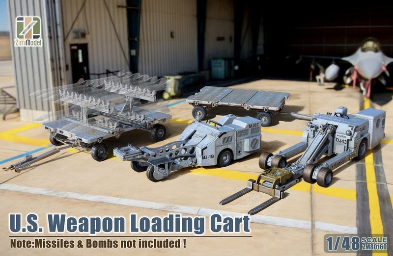 Zimi Model 1/48 Scale U.S. Weapon Loading Cart Aircraft Ground Equipment Plastic Model ZM80160 NZ Stock