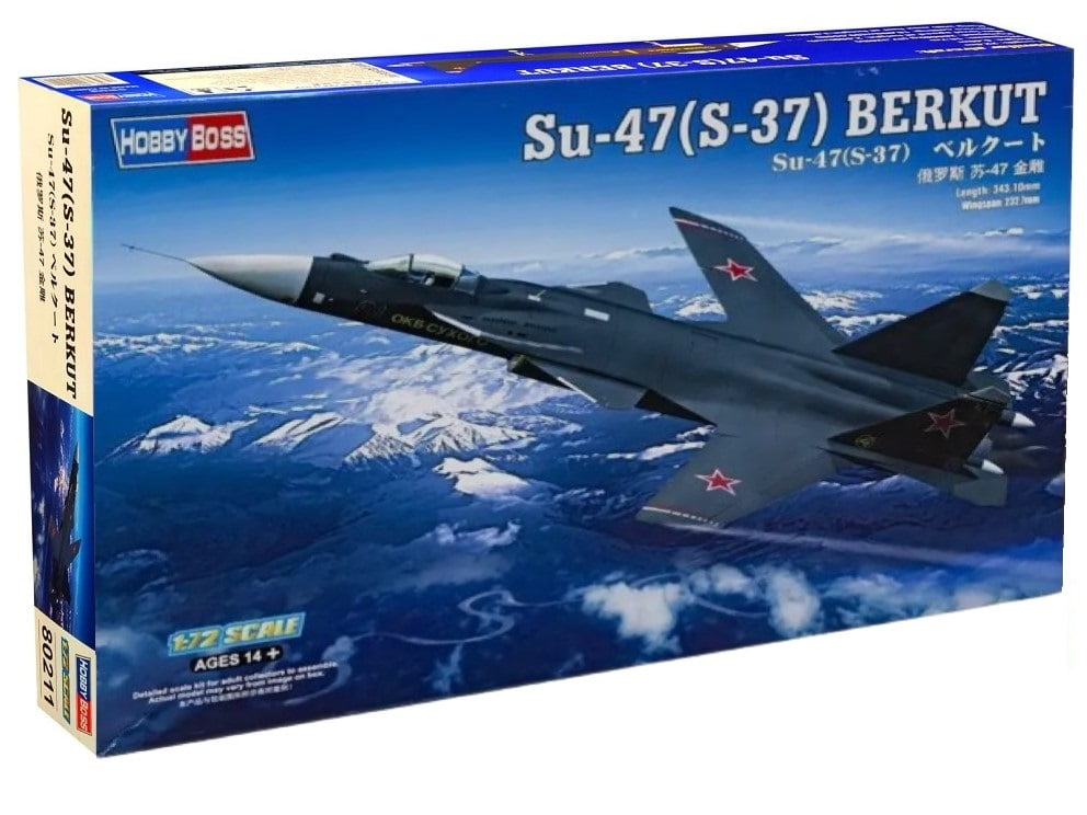 HobbyBoss 1/72 Scale Su-47 S-37 Berkut Russian Experimental Fighter Plastic Model 80211 NZ Stock