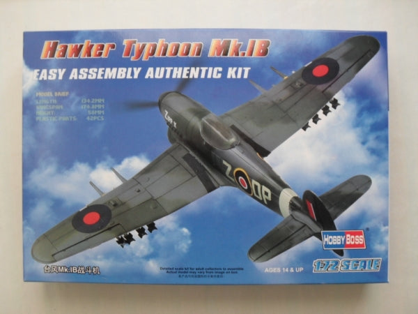 HobbyBoss 1/72 Hawker Typhoon Mk.IB Easy Assembly Authentic Kit 80232 Plastic Model Kit NZ Stock