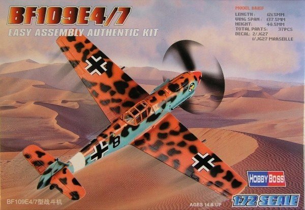 HOBBY BOSS 1:72 scale Bf-109 E-4/7 80254 plastic model kit