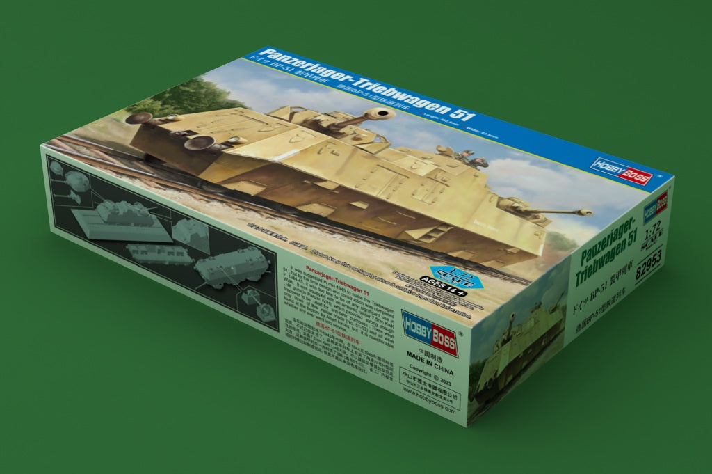 HobbyBoss 1/72 German Panzerjäger-Triebwagen 51 82953 WWII German Armoured Anti-Tank Railway Vehicle Plastic Model Kit NZ Stock