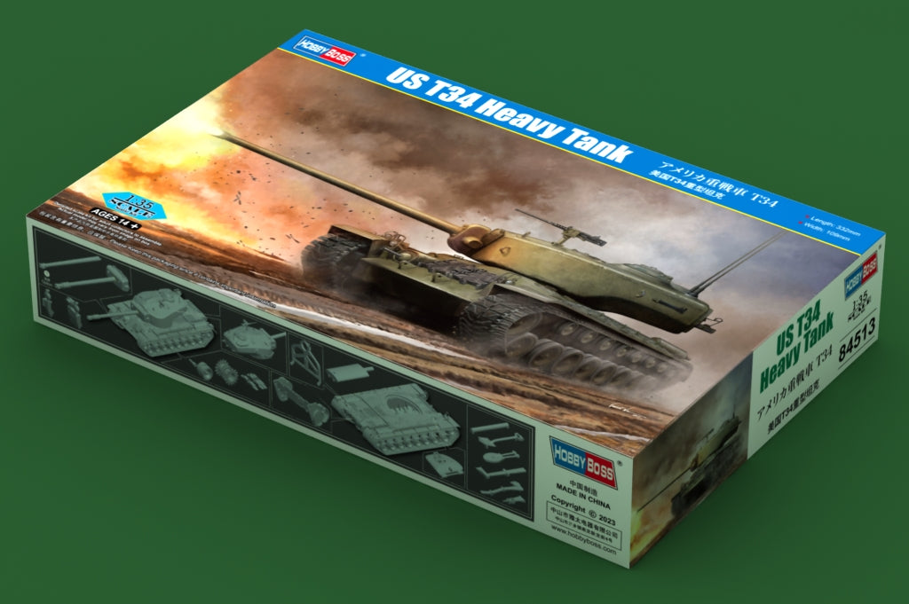 HobbyBoss 1/35 US T34 Heavy Tank Experimental 120mm Gun Tank Plastic Model Kit 84513 NZ Stock