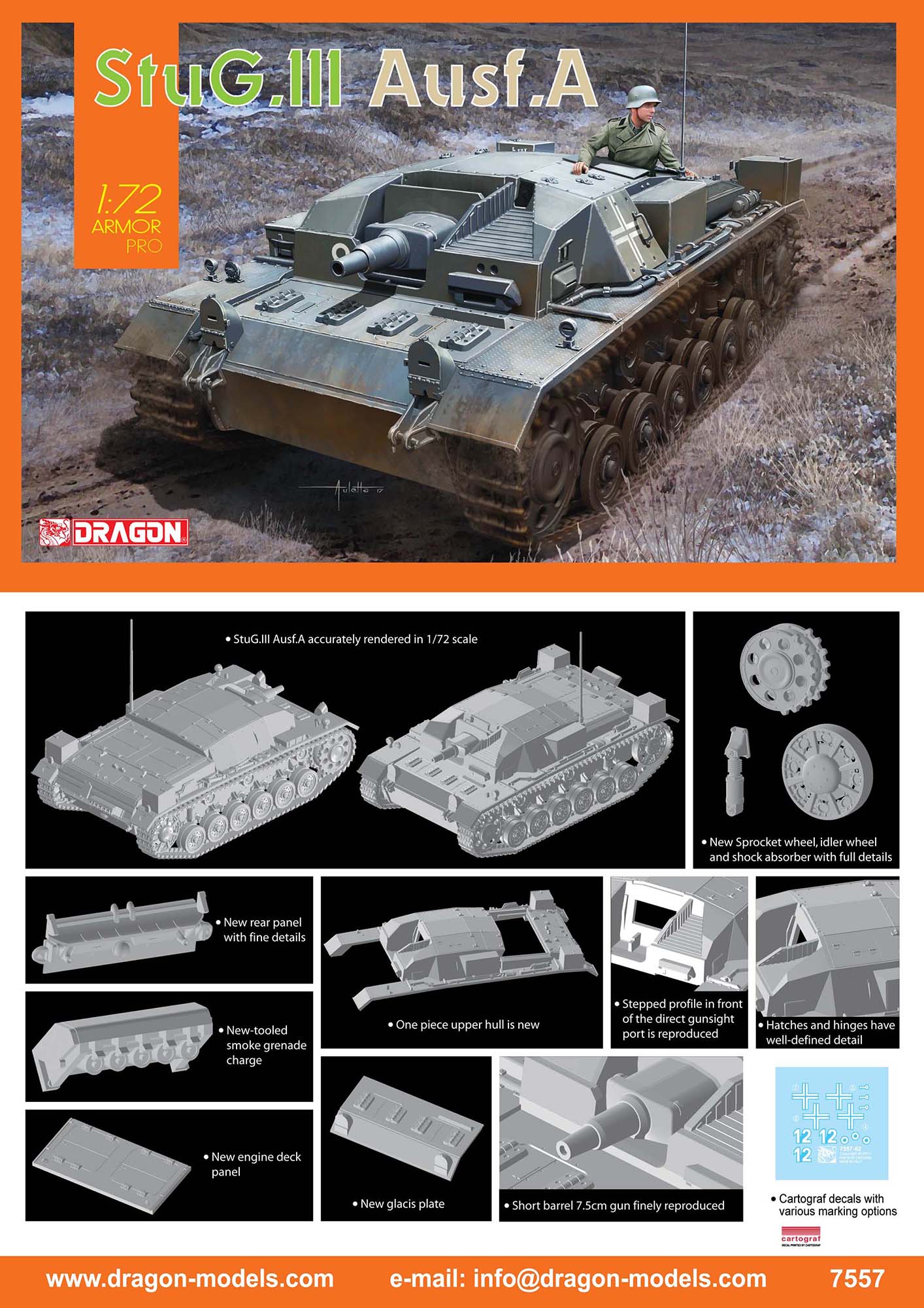 Dragon 1:72 scale StuG.III Ausf.A 7557 scale model kit
