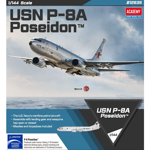 Academy 1:144 scale USN P-8A Poseidon "With Australian RAAF Markings" 12635 scale model kit