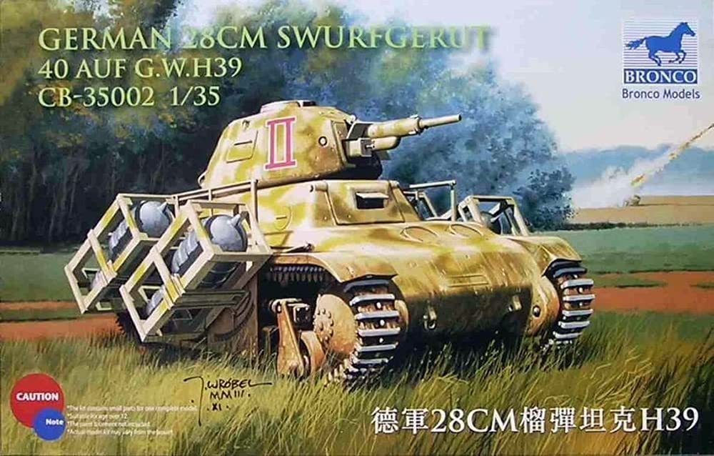 Bronco 1/35 German 28cm sWurfgerät 40 auf G.W. H39 WWII Rocket Launcher Tank Kit 35002