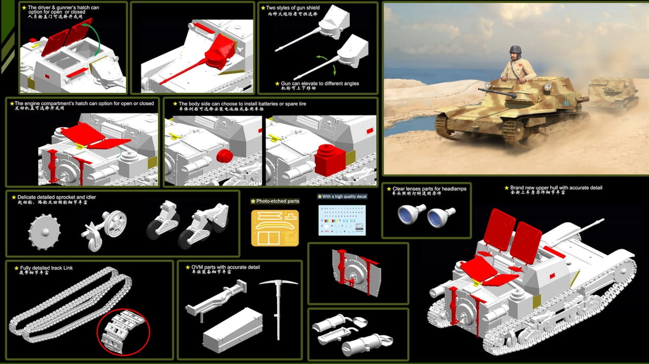 BRONCO 1:35 scale Carro Armato L35/c (C.V.33/II Serie) 35049 plastic model kit