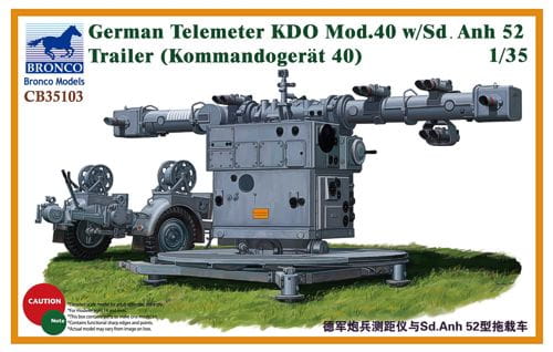 BRONCO 1:35 scale German Telemeter KDO Mod.40 w/Sd.Anh 52 Trailer (Kommando-Gerat 40) 35103 plastic model
