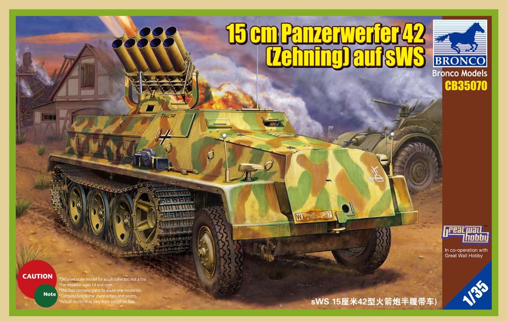 BRONCO 1:35 scale 15cm Panzerwerfer 42 (Zehnling) auf sWS CB 35070 scale model kit