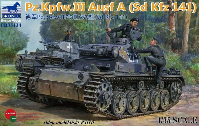 BRONCO 1:35 scale Pz.Kpfw. III Ausf. A (Sd.Kfz. 141) CB 35134 scale model kit