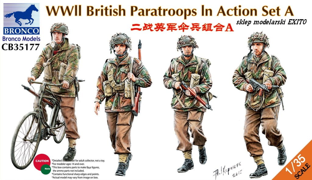BRONCO 1:35 scale WWII British Paratroops in Action Set A CB 35177 plastic model kit