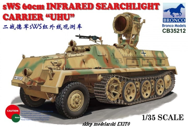 BRONCO 1:35 scale sWS 60cm Infrared Searchlight Carrier UHU CB 35212 scale model kit