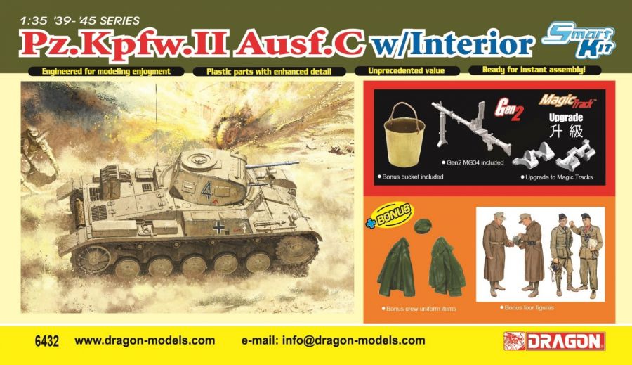 Dragon 1/35 6432 Pz.Kpfw.II Ausf.C w/Interior scale model kit