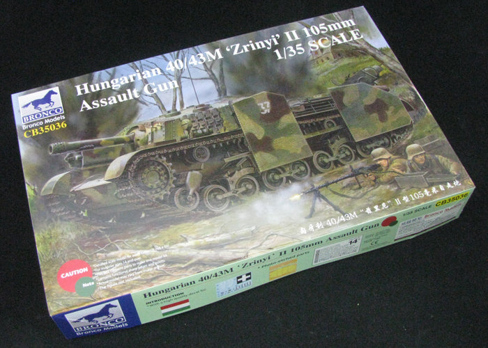 Bronco 1/35 scale Hungarian 40/43M 'Zrinyi' II 105mm Assault Gun 35036 plastic model kit