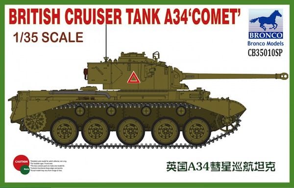 Bronco 1/35 Scale British Cruiser Tank A34 Comet Plastic Model Kit CB35010SP