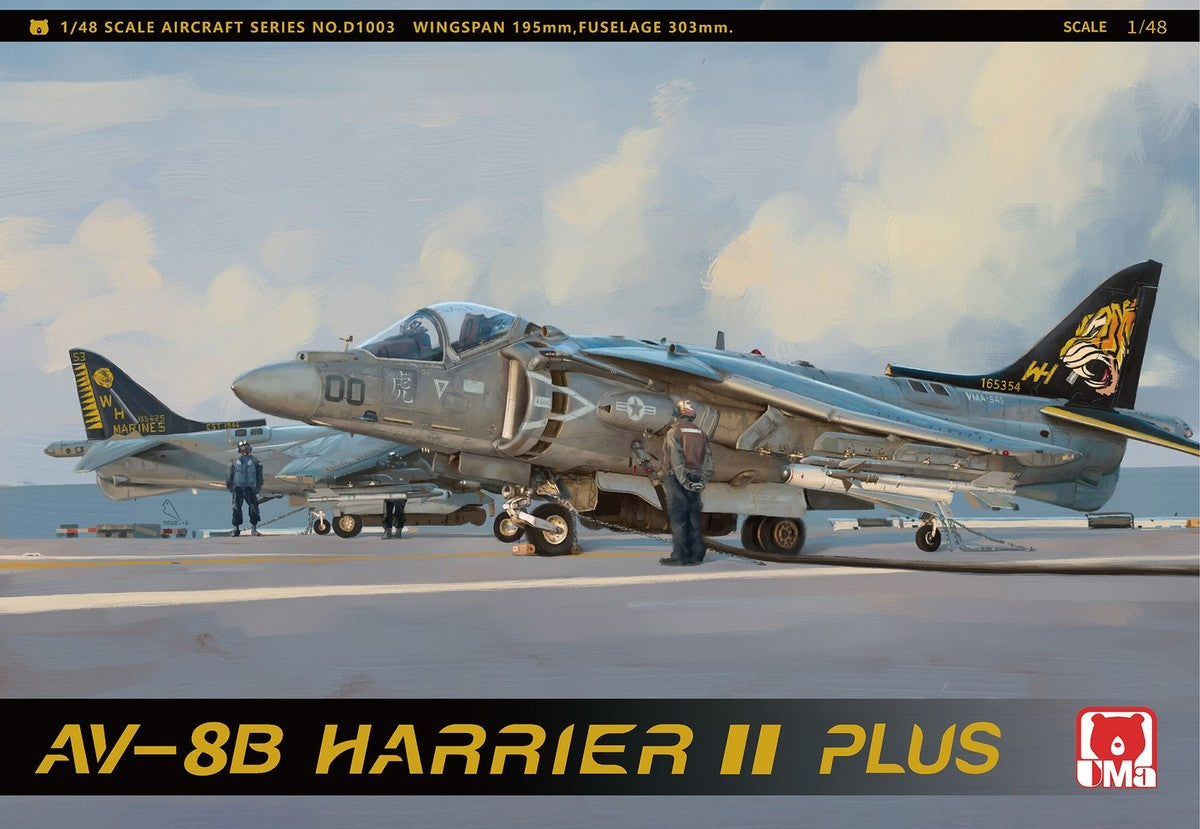 UMa 1/48 Scale AV-8B Harrier II Plus US Marine Corps Ground-Attack Aircraft Plastic Model D1003 NZ Stock