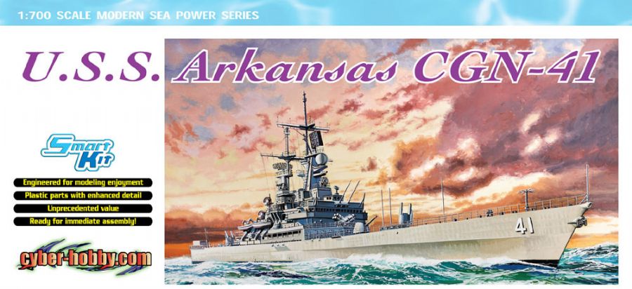Dragon 1:700 scale U.S.S. Arkansas CGN-41 7124 scale model kit