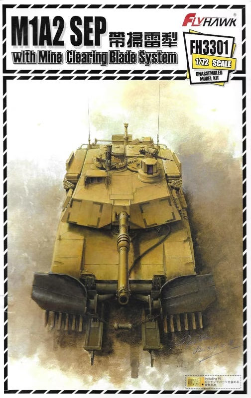 FlyHawk 1/72 Scale Abrams M1A2 SEP with Mine Clearing Blade System FH3301 Plastic Model Kit