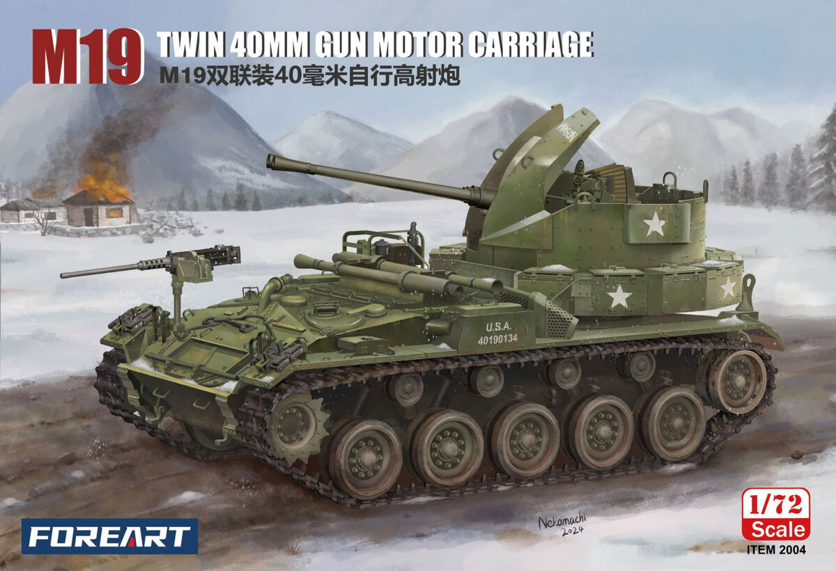 FOREART 1/72 M19 Twin 40mm Gun Motor Carriage WWII Kit 2004