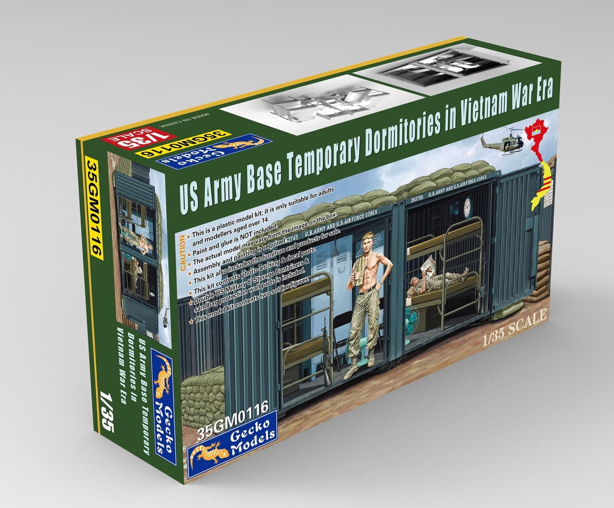 Gecko Models 1:35 scale US Army Base Temporary Dormitories In Vietnam War Era 35GM0116 plastic model kit