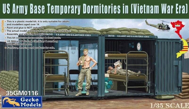 Gecko Models 1:35 scale US Army Base Temporary Dormitories In Vietnam War Era 35GM0116 plastic model kit