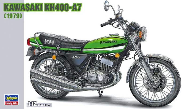 Hasegawa 1/12 Scale Kawasaki KH400-A7 1979 Plastic Model Motorcycle Kit 21506