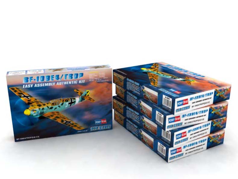 HobbyBoss 1/72 Bf 109E-4/Trop Easy Assembly WWII Fighter (No. 80261)