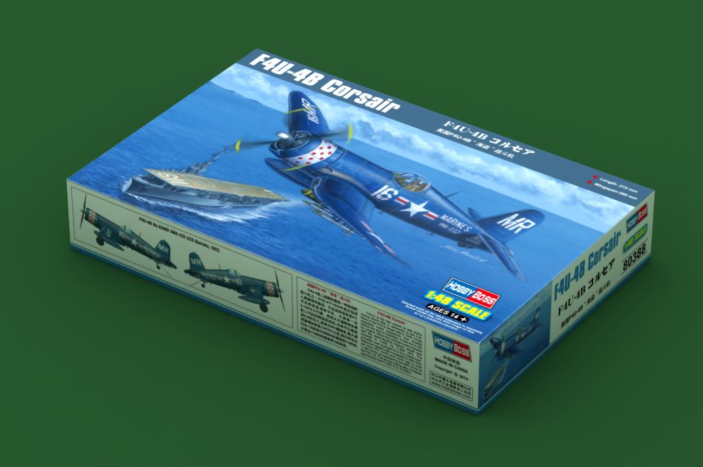HobbyBoss 1/48 F4U-4B Corsair US Navy Fighter Aircraft Model Kit 80388