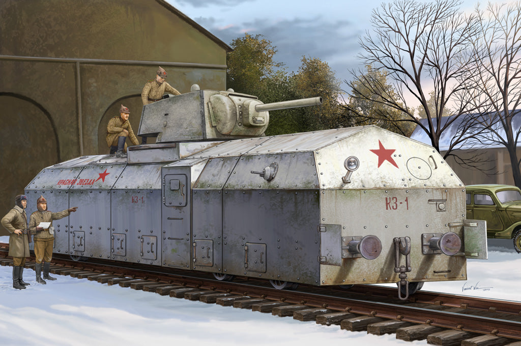 HobbyBoss 1/72 Soviet Draisine Krasnaja Zvezda WWII Armored Railcar Kit 82912