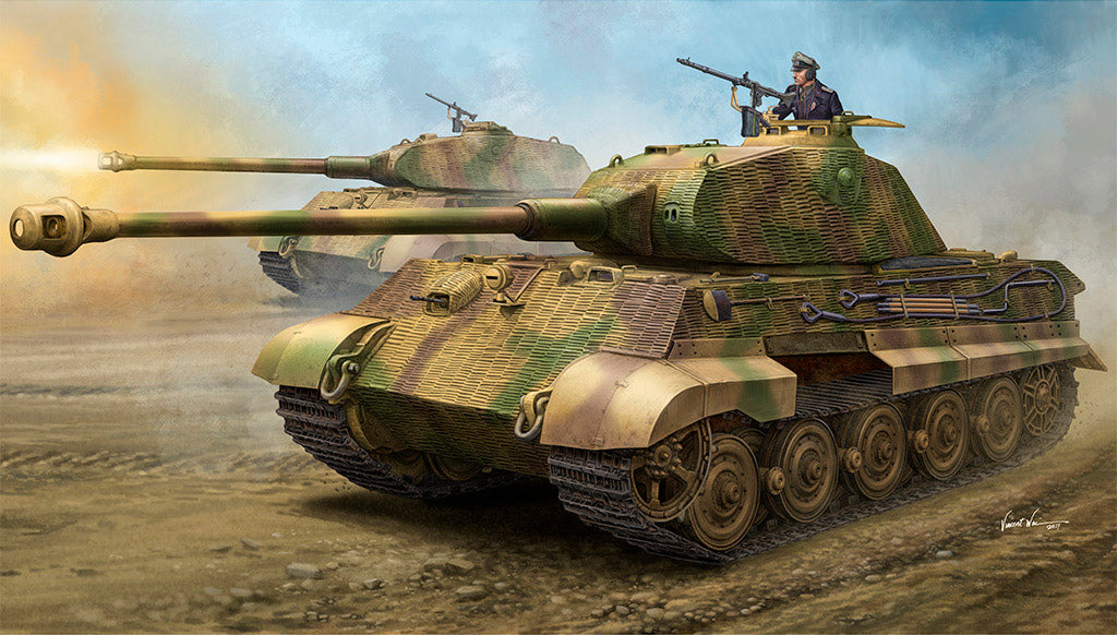 HobbyBoss 1/35 King Tiger Porsche Turret w/ Zimmerit (No. 84530)