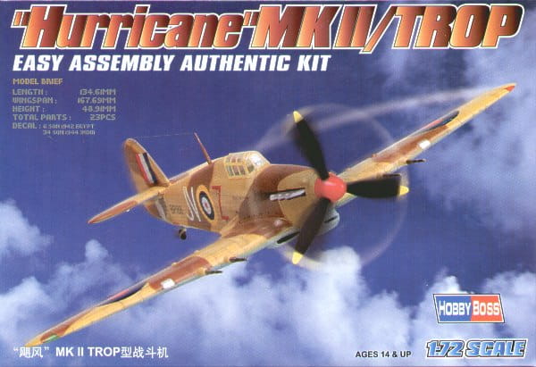 HOBBY BOSS 1:72 scale Hurricane MK II/Trop 80216 plastic model kit