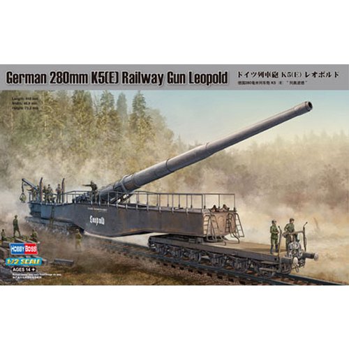 HobbyBoss 1/72 German 280mm K5(E) Railway Gun Leopold Model Kit (No. 82903)