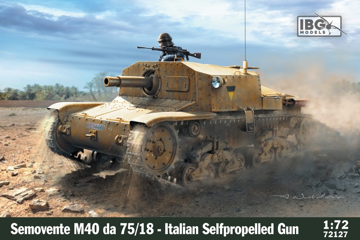 IBG Models 1:72 scale Semovente M40 da 75/18 Italian Self Propelled Gun 72127 scale model kit