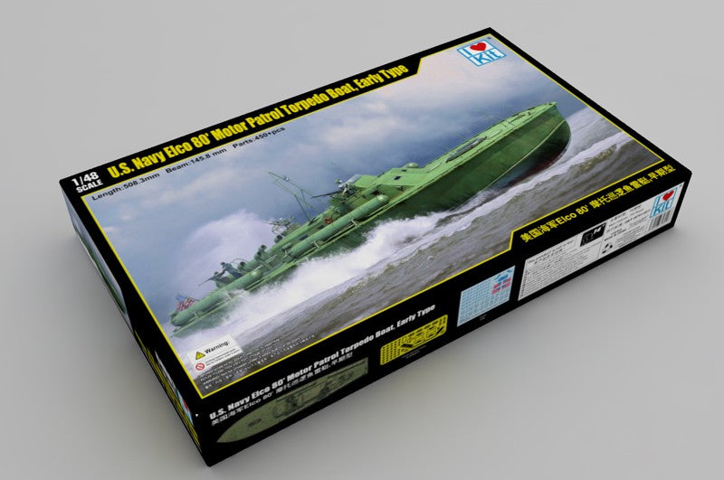 I Love Kit 1/48 Scale US Navy Elco 80' Motor Torpedo Boat Early Type 64802 Plastic Model Kit NZ Stock