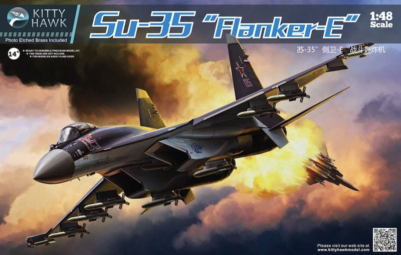 Kitty Hawk 1/48 Scale Su-35 “Flanker-E” Multirole Fighter KH80142 Plastic Model Kit NZ Stock