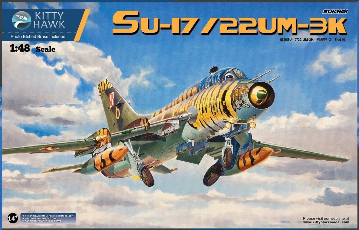 Kitty Hawk 1/48 Sukhoi Su-17/22UM-3K Fitter Trainer/Fighter-Bomber Model Kit KH80147