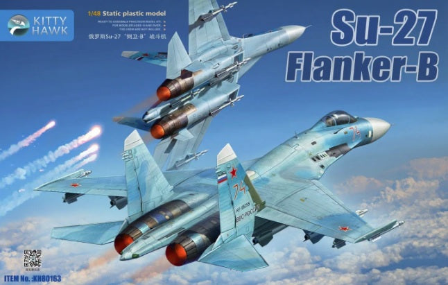 Kitty Hawk 1/48 Su-27 Flanker-B Su-27S/SK Russian Fighter Jet Model Kit KH80163