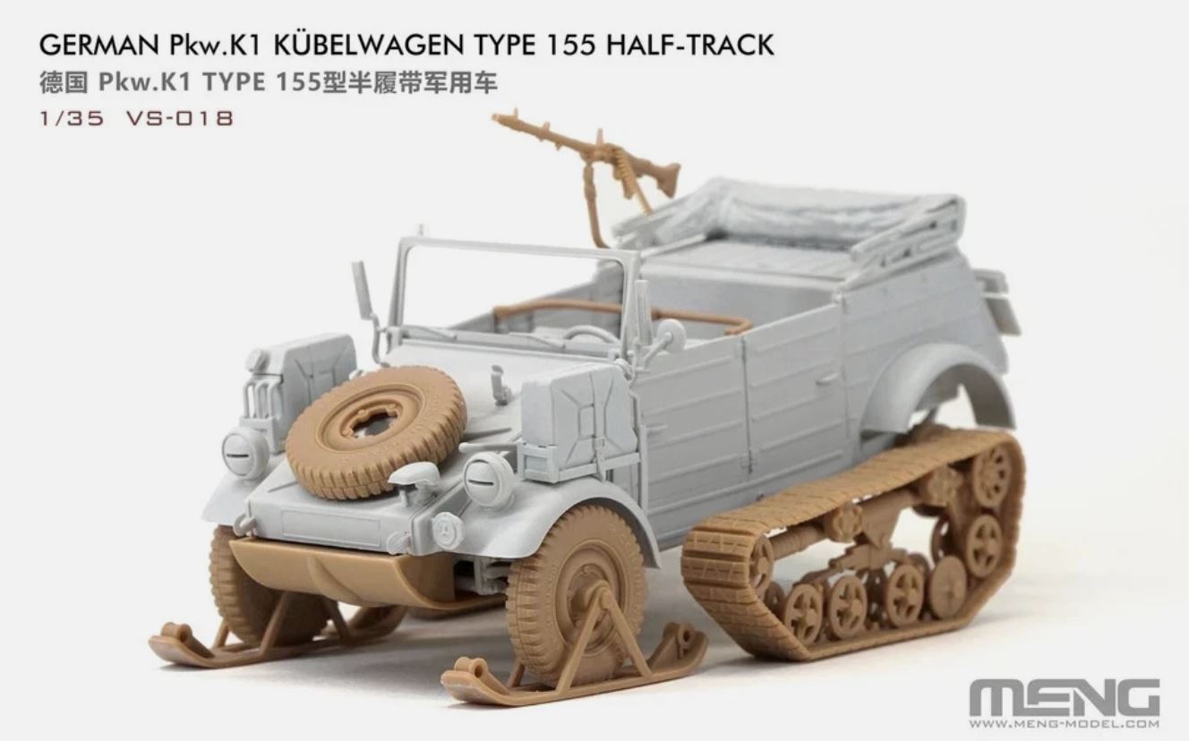 Meng Model 1/35 German Pkw.K1 Kübelwagen Type 155 Half-Track (No. VS-018)