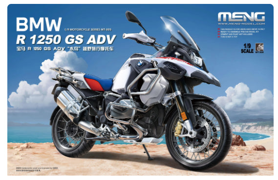 Meng Model 1/9 BMW R 1250 GS Adventure MT-005 German Adventure Touring Motorcycle Plastic Model Kit NZ Stock