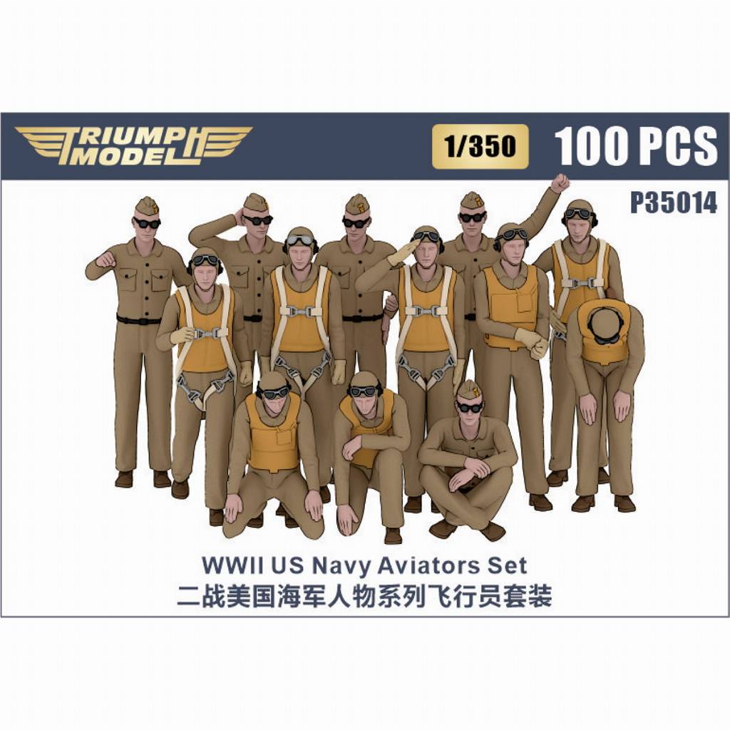 Triumph Model P35014 1/350 Scale WWII US Navy Aviators Set – 3D Printed Figures