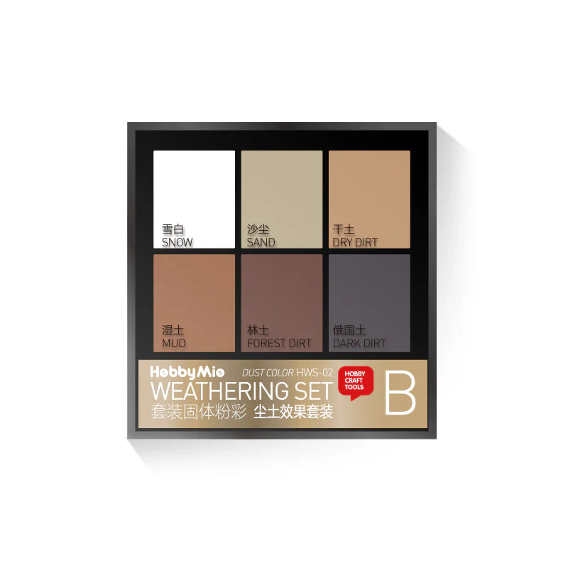 HOBBY MIO HWS-02 Weathering Set – Dust Effect 6-Color Aging Kit