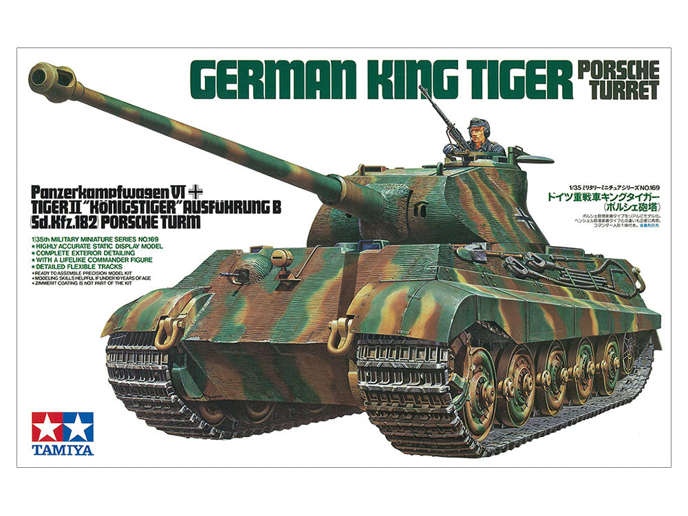 Tamiya 1/35 German King Tiger Porsche Turret WWII Heavy Tank Plastic Model Kit 35169