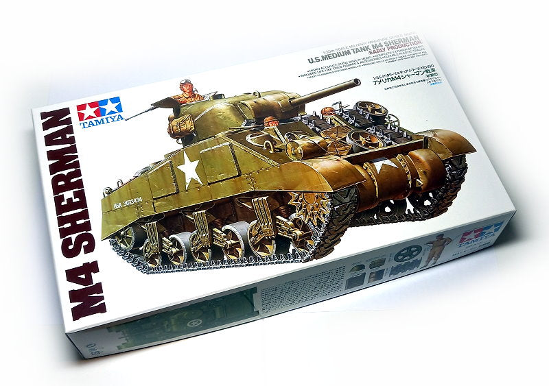 Tamiya 1/35 U.S. M4 Sherman Early Production WWII Medium Tank Plastic Model Kit 35190