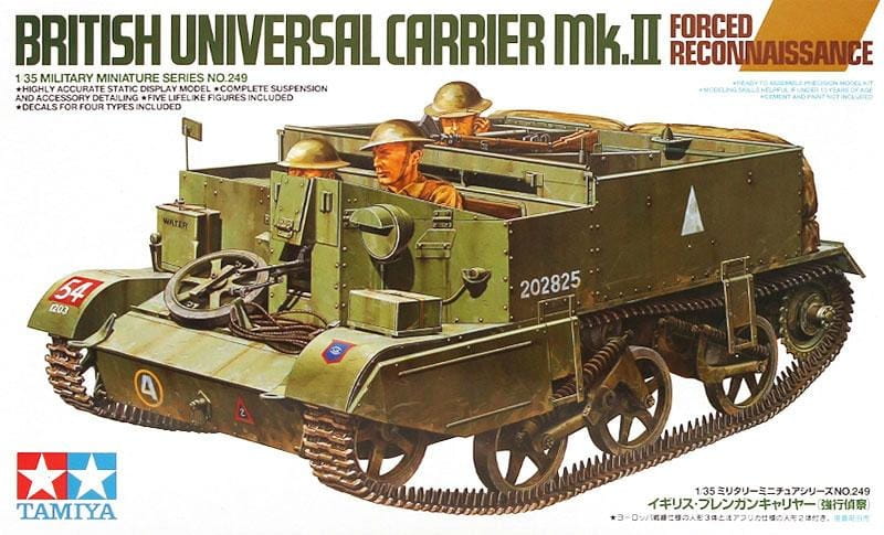 Tamiya 1/35 British Universal Carrier Mk.II Forced Reconnaissance WWII Vehicle Plastic Model Kit 35249