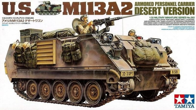 Tamiya 1/35 U.S. M113A2 Armored Personnel Carrier Desert Version Modern AFV Plastic Model Kit 35265