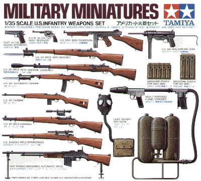 TAMIYA 1:35 scale US Weapons Set 35121 scale model kit