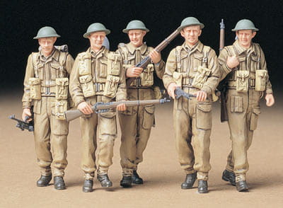Tamiya 1/35 British Infantry on Patrol WWII Figure Set Plastic Model Kit 35223