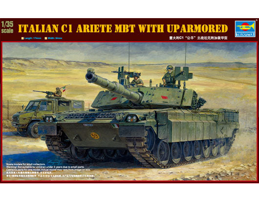 Trumpeter 1/35 Italian C1 Ariete MBT with Uparmored – Kit No. 00394
