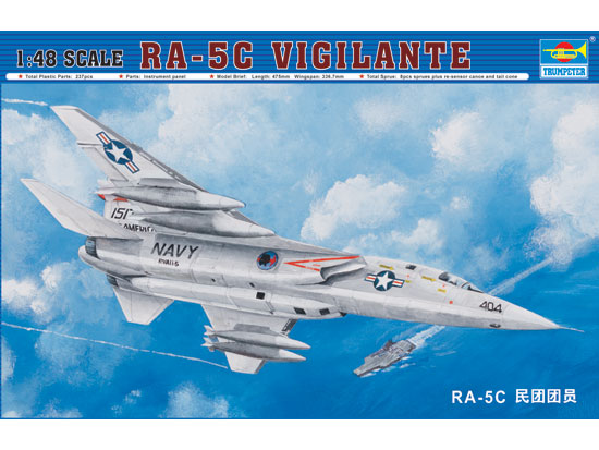 Trumpeter 1/48 North American RA-5C Vigilante Cold War Reconnaissance Aircraft Plastic Model Kit 02809