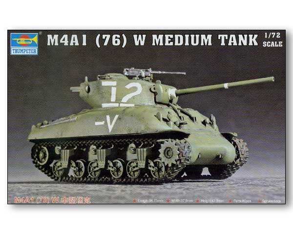 Trumpeter 1/72 M4A1 (76) W Medium Tank (No. 07222)