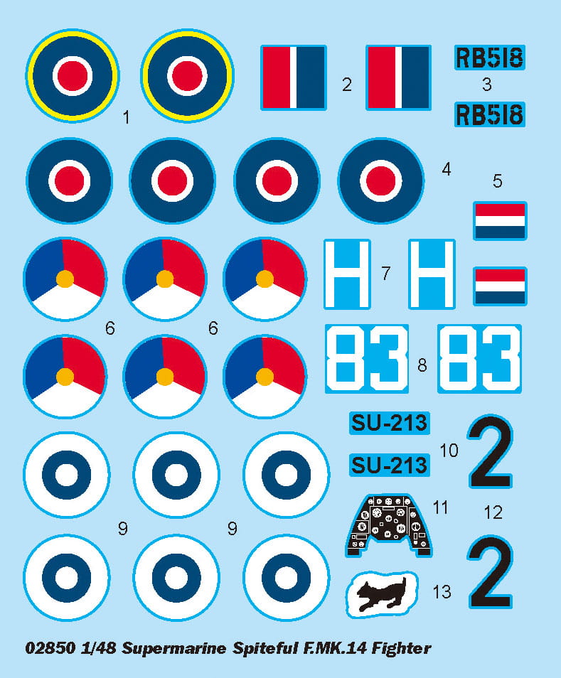 TRUMPETER 1:48 scale Supermarine Spiteful F.MK.14 02850 plastic model kit